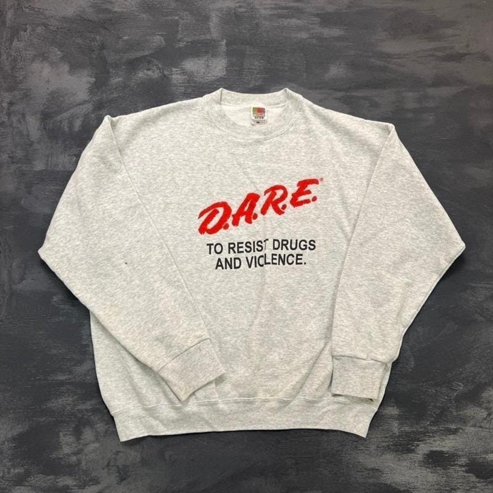 Vintage Dare Sweatshirt Mens XXL Gray 1990s Drug Violence